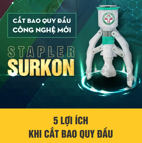 Phương pháp cắt bao quy đầu bằng máy Surkon