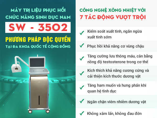 Máy công nghệ xông nhiệt chữa xuất tinh sớm